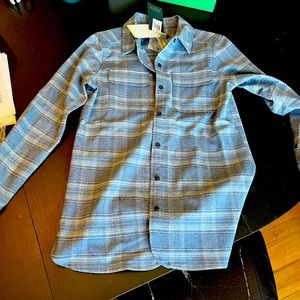 Pendleton Icon Collection Blue Plaid Women’s Button Down Small Wool Shirt